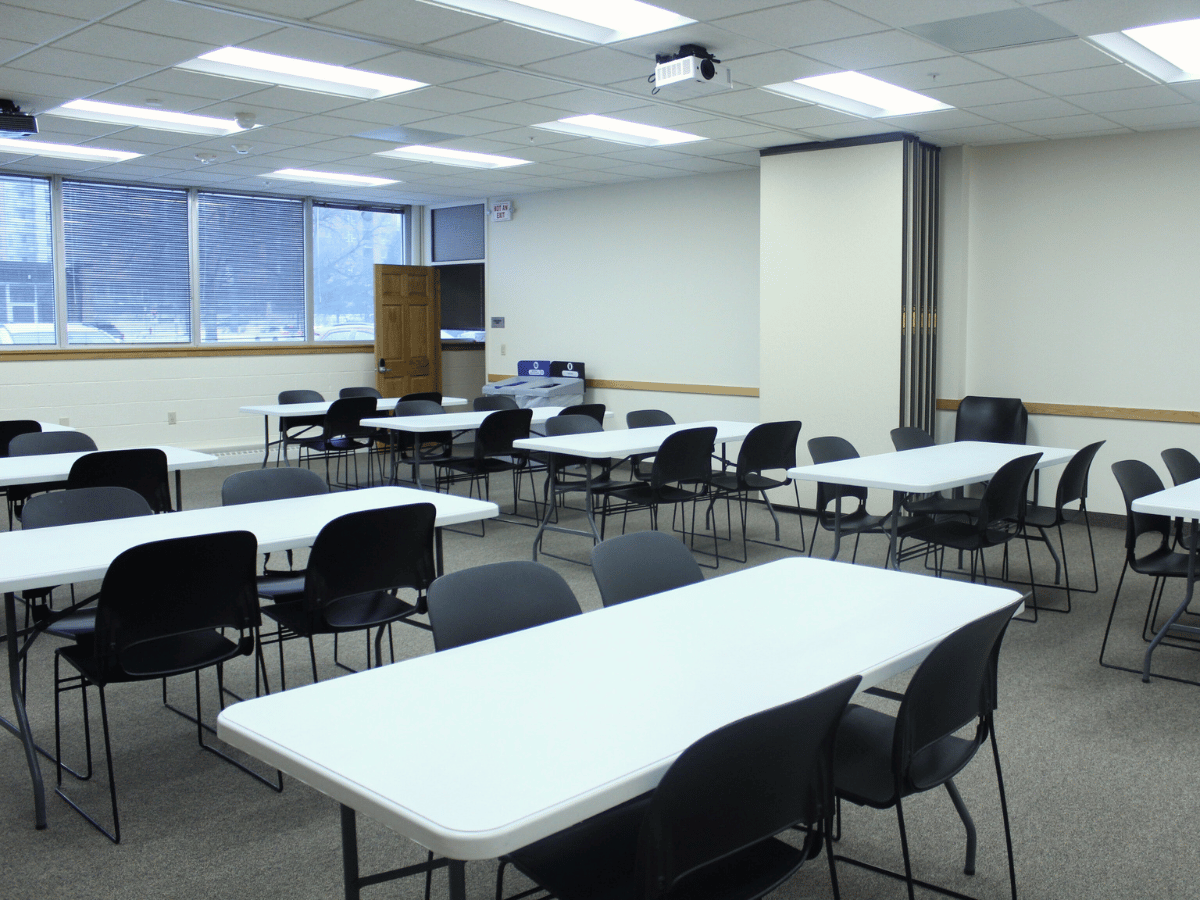 Conference room with tables